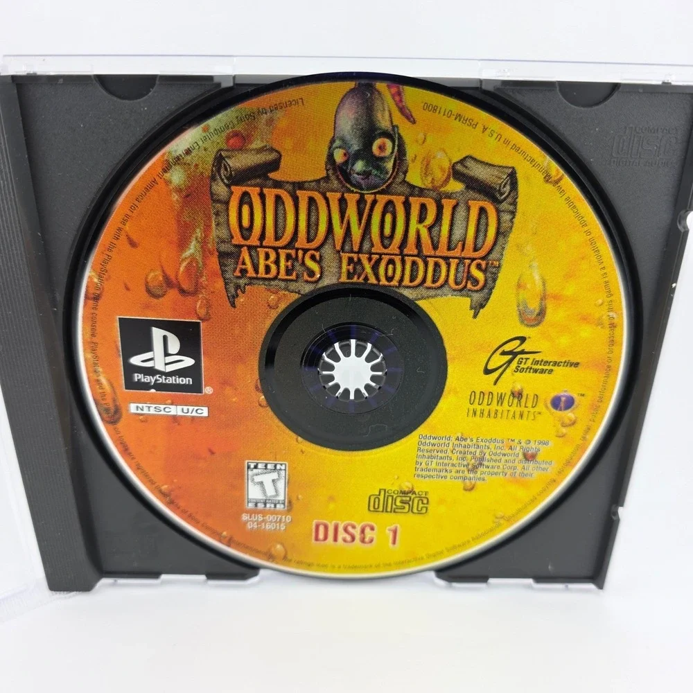 Oddworld‎ Abe's Exodus Playstation 1 PS1 Game Disc 1 Video Game